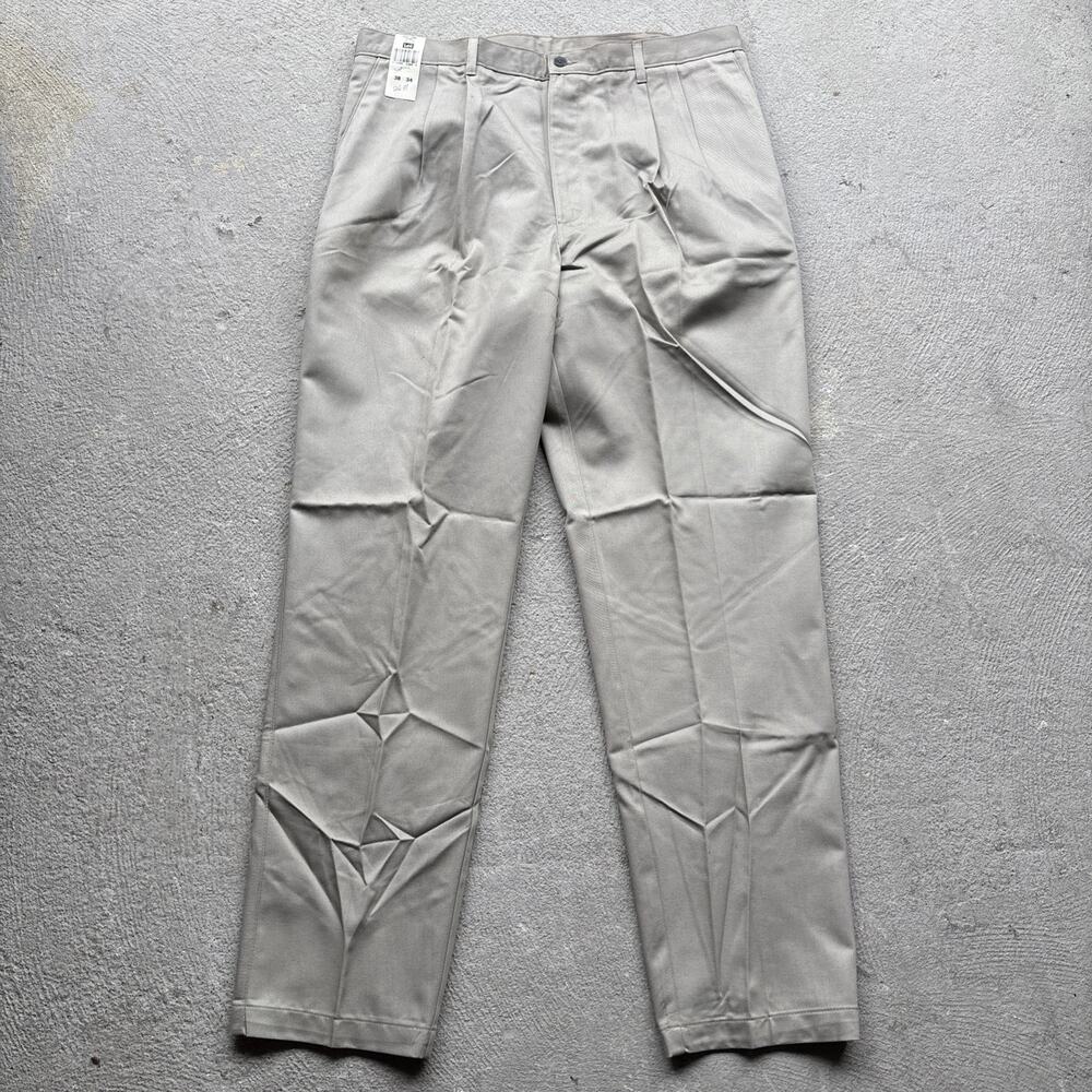 Vintage 90s Lee Men’s Double-Pleat Relaxed Fit Deadstock Cotton Khakis 38x34 NWT